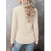 image:imageANRABESS Long Sleeve Shirts for Women V Neck Waffle Knit TopsBeige