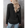 image:imageANRABESS Long Sleeve Shirts for Women V Neck Waffle Knit TopsBlack