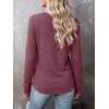 image:imageANRABESS Long Sleeve Shirts for Women V Neck Waffle Knit TopsMauve