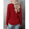 image:imageANRABESS Long Sleeve Shirts for Women V Neck Waffle Knit TopsRed
