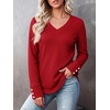 image:imageANRABESS Long Sleeve Shirts for Women V Neck Waffle Knit TopsRed