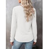 image:imageANRABESS Long Sleeve Shirts for Women V Neck Waffle Knit TopsWhite