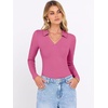 image:imageANRABESS Women Long Sleeve Polo Shirts Business Casual Top Fall OutfitsHot Pink