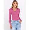 image:imageANRABESS Women Long Sleeve Polo Shirts Business Casual Top Fall OutfitsHot Pink