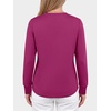 image:imageANRABESS Womens Long Sleeve Shirts Air Layer Henley V Neck TopsHot Pink