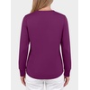 image:imageANRABESS Womens Long Sleeve Shirts Air Layer Henley V Neck TopsPurple Red