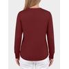 image:imageANRABESS Womens Long Sleeve Shirts Air Layer Henley V Neck TopsWine Red