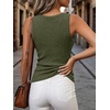 image:imageANRABESS Womens Ribbed Fitted VNeck Tank TopsArmy Green