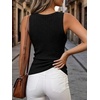 image:imageANRABESS Womens Ribbed Fitted VNeck Tank TopsBlack