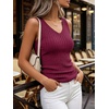 image:imageANRABESS Womens Ribbed Fitted VNeck Tank TopsBurgundy