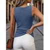 image:imageANRABESS Womens Ribbed Fitted VNeck Tank TopsDark Blue