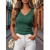 image:imageANRABESS Womens Ribbed Fitted VNeck Tank TopsGreen
