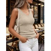 image:imageANRABESS Womens Ribbed Fitted VNeck Tank TopsLight Khaki