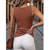 image:imageANRABESS Womens Ribbed Fitted VNeck Tank TopsRust Orange