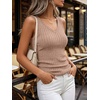 image:imageANRABESS Womens Ribbed Fitted VNeck Tank TopsTan