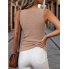 image:imageANRABESS Womens Ribbed Fitted VNeck Tank TopsTan
