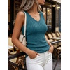 image:imageANRABESS Womens Ribbed Fitted VNeck Tank TopsTeal