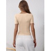 image:imageANRABESS Womens Short Sleeve Henley Shirts 2026 Summer Slim Fit Work TopsApricot