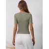 image:imageANRABESS Womens Short Sleeve Henley Shirts 2026 Summer Slim Fit Work TopsArmy Green