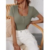image:imageANRABESS Womens Short Sleeve Henley Shirts 2026 Summer Slim Fit Work TopsArmy Green