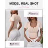 image:imageANRABESS Womens Short Sleeve Henley Shirts 2026 Summer Slim Fit Work TopsBeige