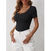 image:imageANRABESS Womens Short Sleeve Henley Shirts 2026 Summer Slim Fit Work TopsBlack