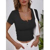 image:imageANRABESS Womens Short Sleeve Henley Shirts 2026 Summer Slim Fit Work TopsBlack