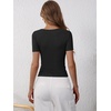 image:imageANRABESS Womens Short Sleeve Henley Shirts 2026 Summer Slim Fit Work TopsBlack