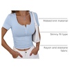 image:imageANRABESS Womens Short Sleeve Henley Shirts 2026 Summer Slim Fit Work TopsBlue