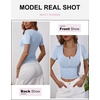 image:imageANRABESS Womens Short Sleeve Henley Shirts 2026 Summer Slim Fit Work TopsBlue