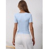 image:imageANRABESS Womens Short Sleeve Henley Shirts 2026 Summer Slim Fit Work TopsBlue