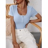 image:imageANRABESS Womens Short Sleeve Henley Shirts 2026 Summer Slim Fit Work TopsBlue