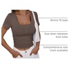 image:imageANRABESS Womens Short Sleeve Henley Shirts 2026 Summer Slim Fit Work TopsBrown