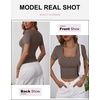 image:imageANRABESS Womens Short Sleeve Henley Shirts 2026 Summer Slim Fit Work TopsBrown