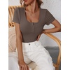 image:imageANRABESS Womens Short Sleeve Henley Shirts 2026 Summer Slim Fit Work TopsBrown