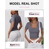 image:imageANRABESS Womens Short Sleeve Henley Shirts 2026 Summer Slim Fit Work TopsCharcoal