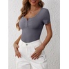 image:imageANRABESS Womens Short Sleeve Henley Shirts 2026 Summer Slim Fit Work TopsCharcoal