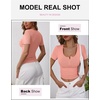 image:imageANRABESS Womens Short Sleeve Henley Shirts 2026 Summer Slim Fit Work TopsCoral