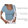 image:imageANRABESS Womens Short Sleeve Henley Shirts 2026 Summer Slim Fit Work TopsDeep Blue
