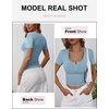 image:imageANRABESS Womens Short Sleeve Henley Shirts 2026 Summer Slim Fit Work TopsDeep Blue