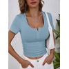 image:imageANRABESS Womens Short Sleeve Henley Shirts 2026 Summer Slim Fit Work TopsDeep Blue