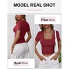 image:imageANRABESS Womens Short Sleeve Henley Shirts 2026 Summer Slim Fit Work TopsDeep Red