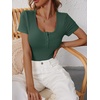 image:imageANRABESS Womens Short Sleeve Henley Shirts 2026 Summer Slim Fit Work TopsForest Green