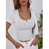 image:imageANRABESS Womens Short Sleeve Henley Shirts 2026 Summer Slim Fit Work TopsGrey