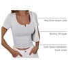 image:imageANRABESS Womens Short Sleeve Henley Shirts 2026 Summer Slim Fit Work TopsGrey