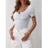 image:imageANRABESS Womens Short Sleeve Henley Shirts 2026 Summer Slim Fit Work TopsGrey