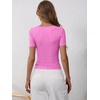 image:imageANRABESS Womens Short Sleeve Henley Shirts 2026 Summer Slim Fit Work TopsHot Pink