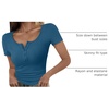 image:imageANRABESS Womens Short Sleeve Henley Shirts 2026 Summer Slim Fit Work TopsIndigo