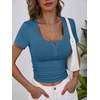 image:imageANRABESS Womens Short Sleeve Henley Shirts 2026 Summer Slim Fit Work TopsIndigo