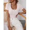 image:imageANRABESS Womens Short Sleeve Henley Shirts 2026 Summer Slim Fit Work TopsLight Beige